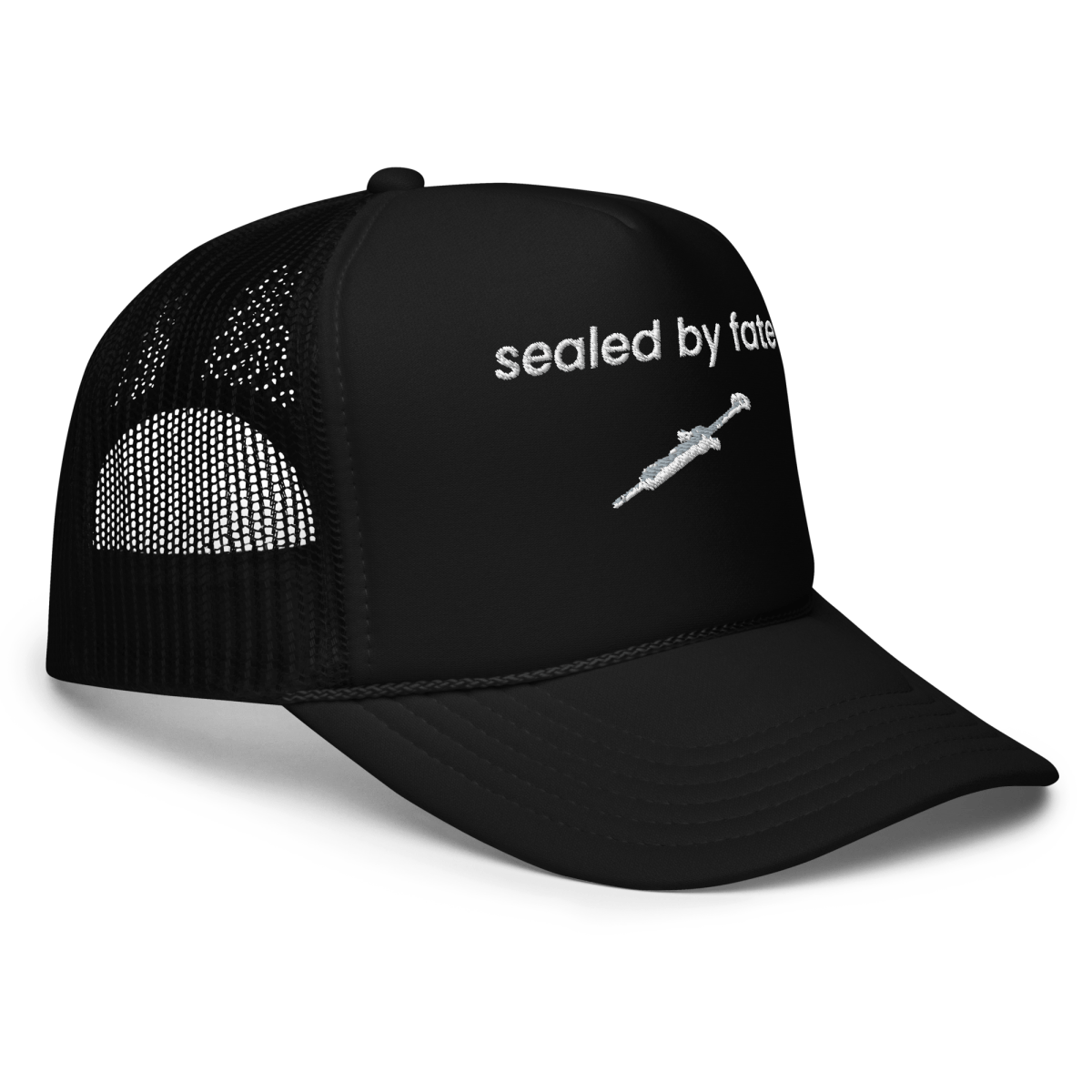 "sealed by fate" trucker hat - Ether Threads